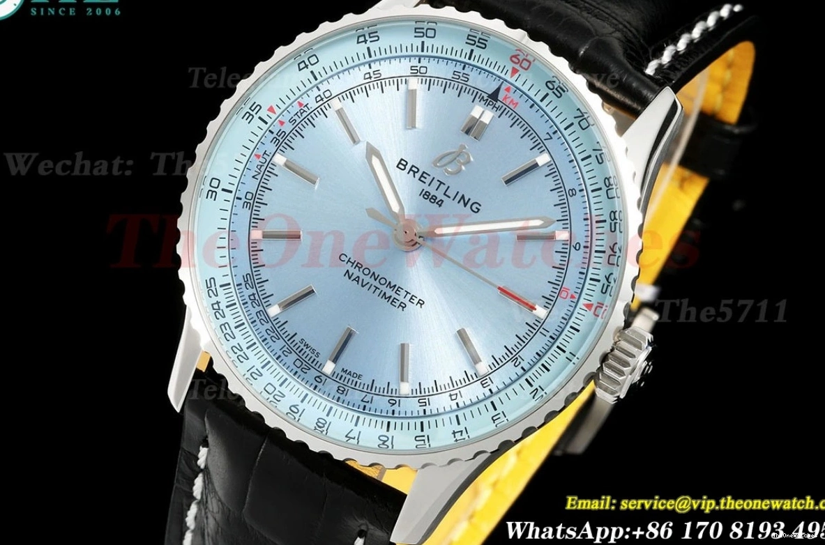 A2824 Blue Ice TF LE Dial 2024 41mm Navitimer 1 SS Date 0106